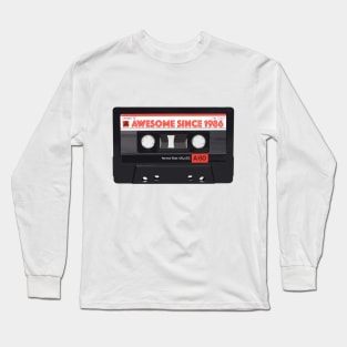 Classic Cassette Tape Mixtape - Awesome Since 1986 Birthday Gift Long Sleeve T-Shirt